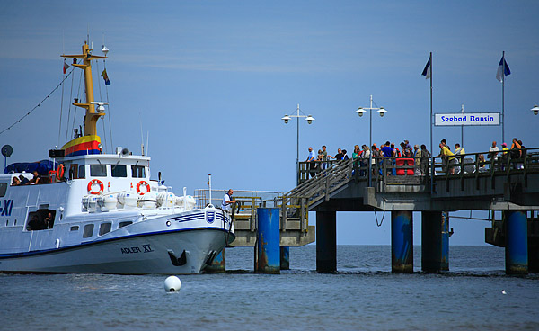 K�stenrundfahrt, Anlegestelle Basniner Seebr�cke, Usedom, Mecklenburg, Vorpommern, Deutschland, Europa