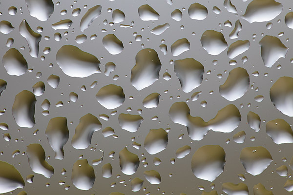 Regentropfen an der Fensterscheibe